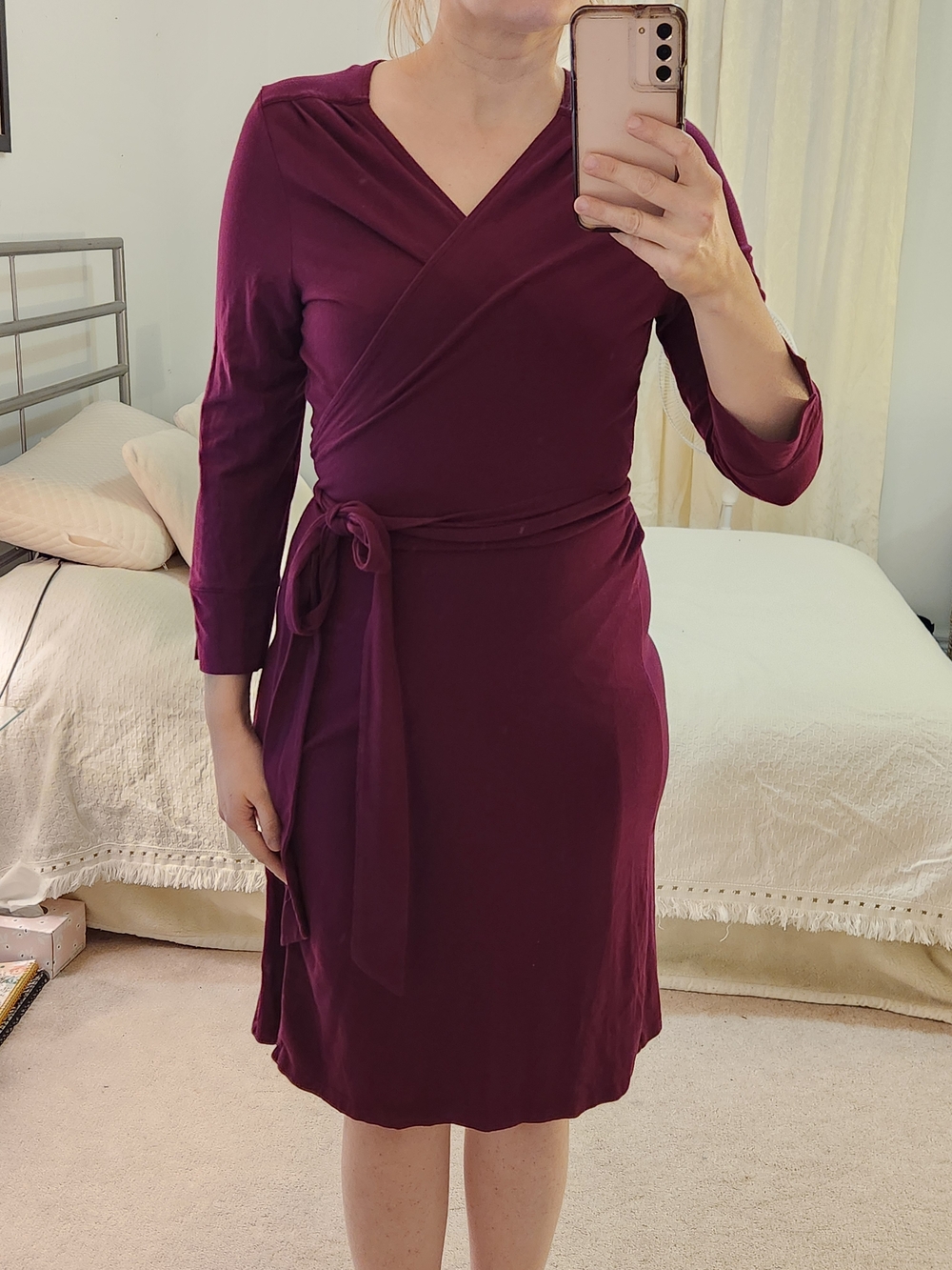 Lands' End Wrap Dress in Plum